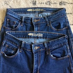 2 pairs of Old Navy medium dark was jeans size 4